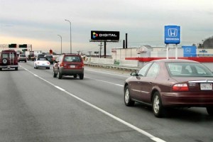 Clear Channel Communications' two-sided digital billboard, I-495, Lawrence, MA.