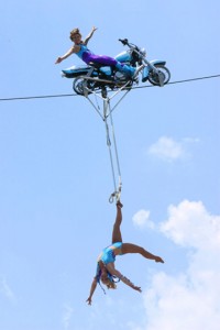 Circus Una, all female highwire, trapeze and motorcycle daredevil performers.