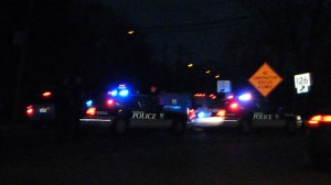 Framingham, MA - December 3, 2010, Westboro Baptist Church police barricade setup for protest.