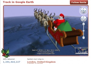 2010 NORAD Santa Tracker with Google Earth