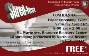 2011 Shred-Fest -- Framingham paper recycling event.