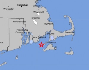 MAP - May 15, 2011 - Earthquake off Cape Cod