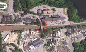 Map of Fountain St. bridge replacement work area in Framingham, MA