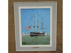 Tall Ship in ink and acrylic by Bill Robinson