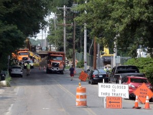 A Street, Framingham, MA near Framingham High School, closed during day for construction (July 2011)