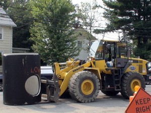 moving a sewer pipe