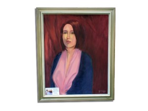 Oil painting, portrait of woman by Eugene DeLauro