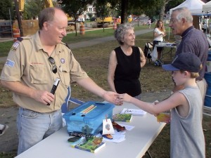 Ken Ross of Boy Scout Pack 78 recruiting new Cub Scouts.