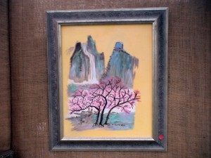 Cherry blossoms on a peach background, Merrillee Torres