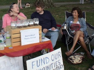 Carol Coakly, Lloye Kaye and Susan Massad of Metrowest Peace Action