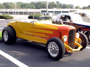 Fabricated 1927 Ford Model-T Roadster -- yeah, that's a six pack sticking out through the hood.