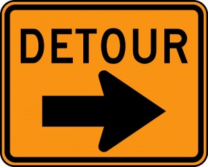 Framingham Traffic Detours sign