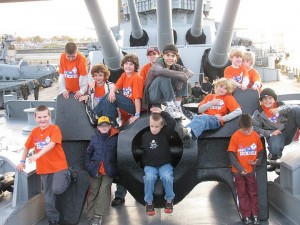 Boys of North Framingham Pack 78 aboard the U.S.S. Massachusetts