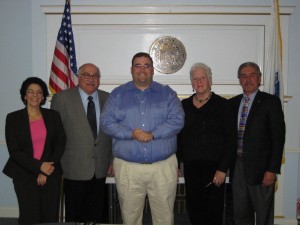 Framingham Board of Selectmen, (left to right) Laurie Lee, Charlie Sisitsky, Jason Smith, Ginger Esty and Dennis Giombetti.