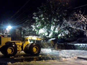 [photo] Front-end loader remving snow in Framingham, MA