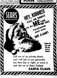 1955 Sears Christmas Ad mistakenly publishes Air Force hotline number