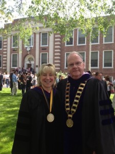 [photo] Senator Spilka and Dr. Timothy Flanagan at Framingham State University (5/19/2013)