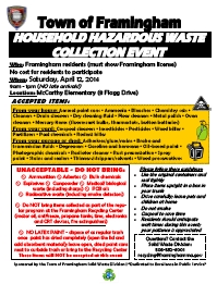 2014 Framingham Hazardous Waste Day