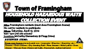 Household Hazardous Waste Day, Saturday April 12th