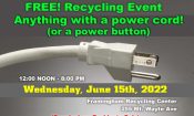 Framingham Electronics Recycling / Clothing Donation Day, Wednesday, June 15th 2022